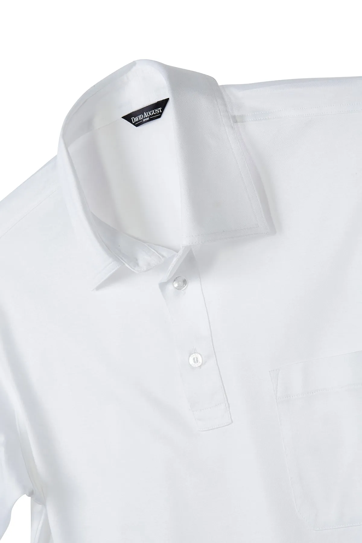 David August Mercerized Cotton Polo White