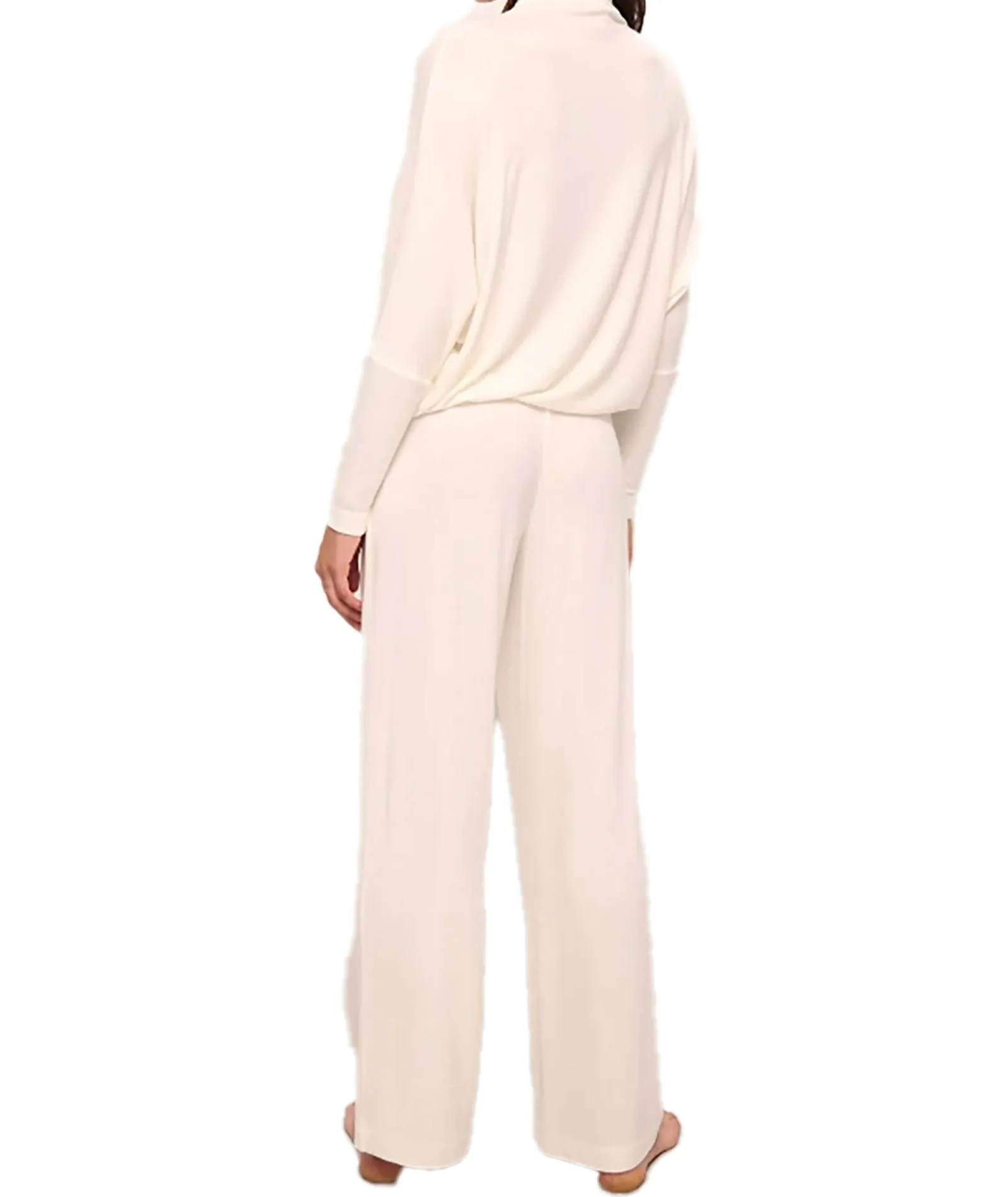 Eberjey Women Cozy Time Wide Leg Pants Ivory