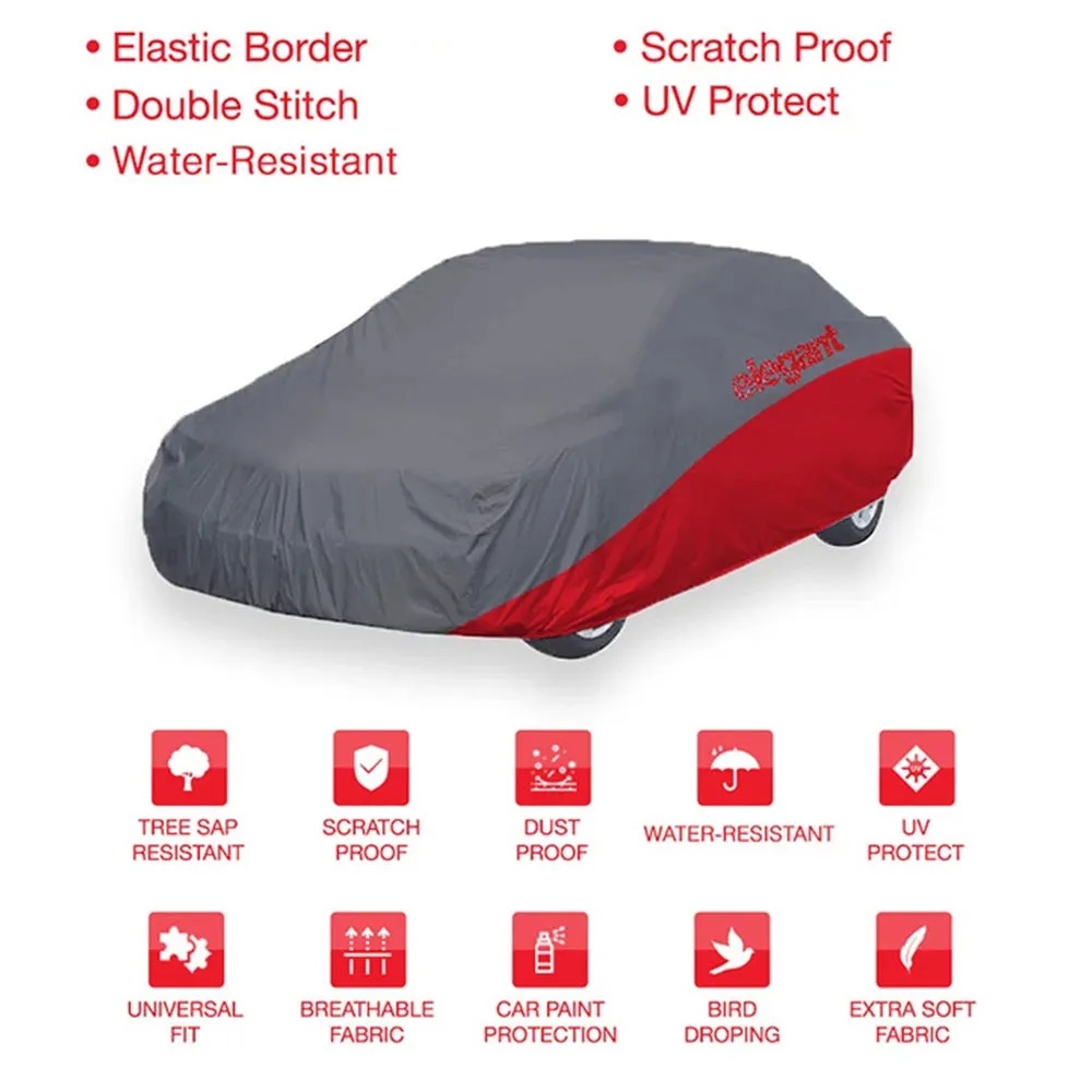 Elegant Car Body Cover WR Grey And Red for Sedan Cars