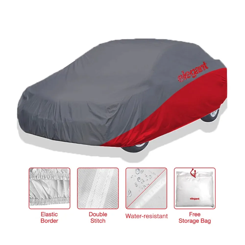Elegant Car Body Cover WR Grey And Red for Sedan Cars