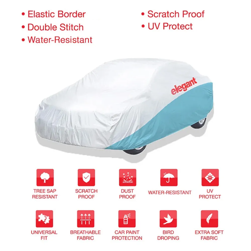 Elegant Car Body Cover WR White And Blue for Sedan Cars