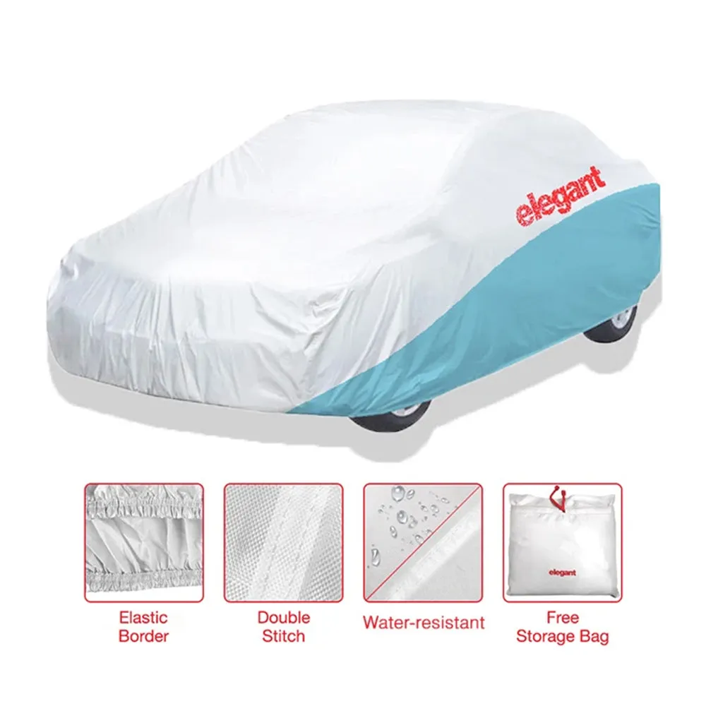 Elegant Car Body Cover WR White And Blue for Sedan Cars