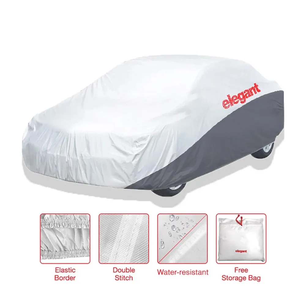 Elegant Car Body Cover WR White And Grey for Sedan Cars