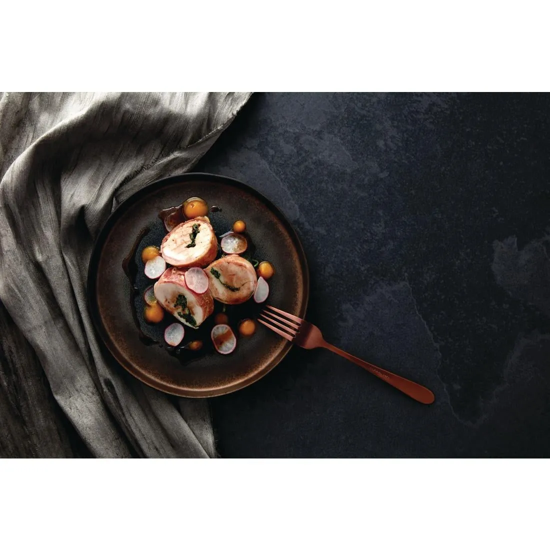 FC286 Olympia Ochre Flat Plates 220mm (Pack of 6)