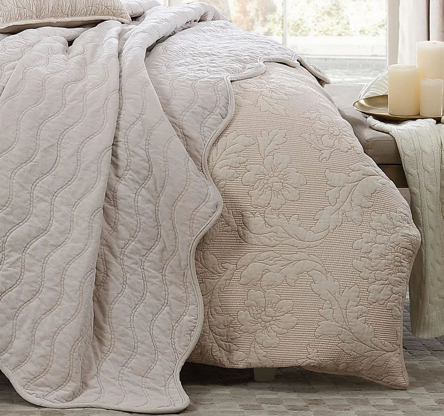 Fleur Quilt Cover Set Range Sand