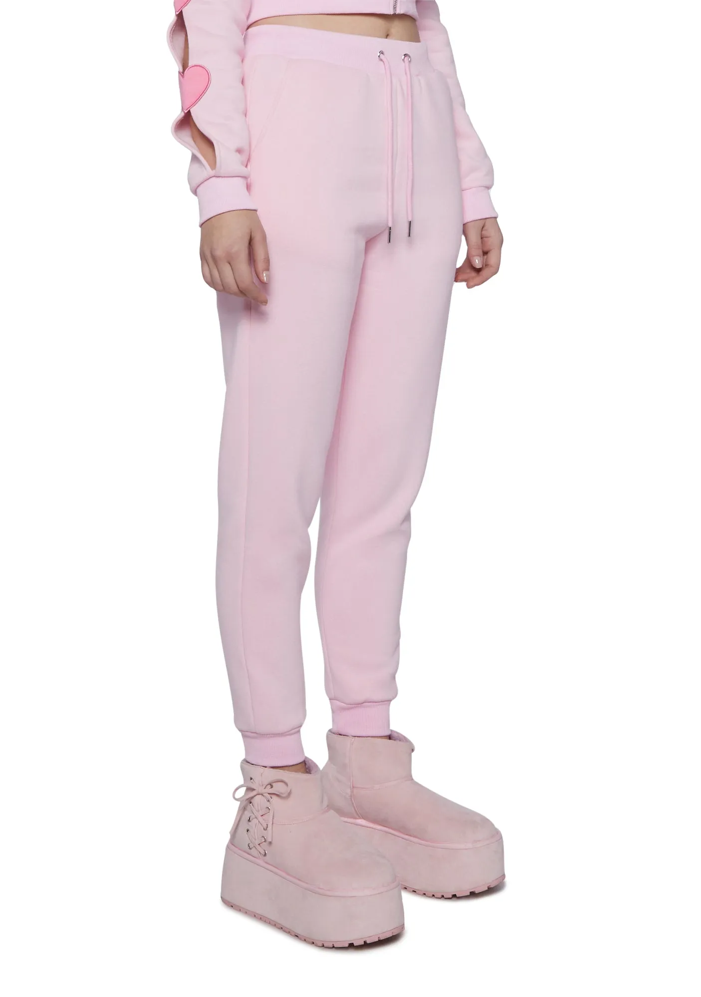 Flirty Kiss Jogger Sweatpants - Light Pink