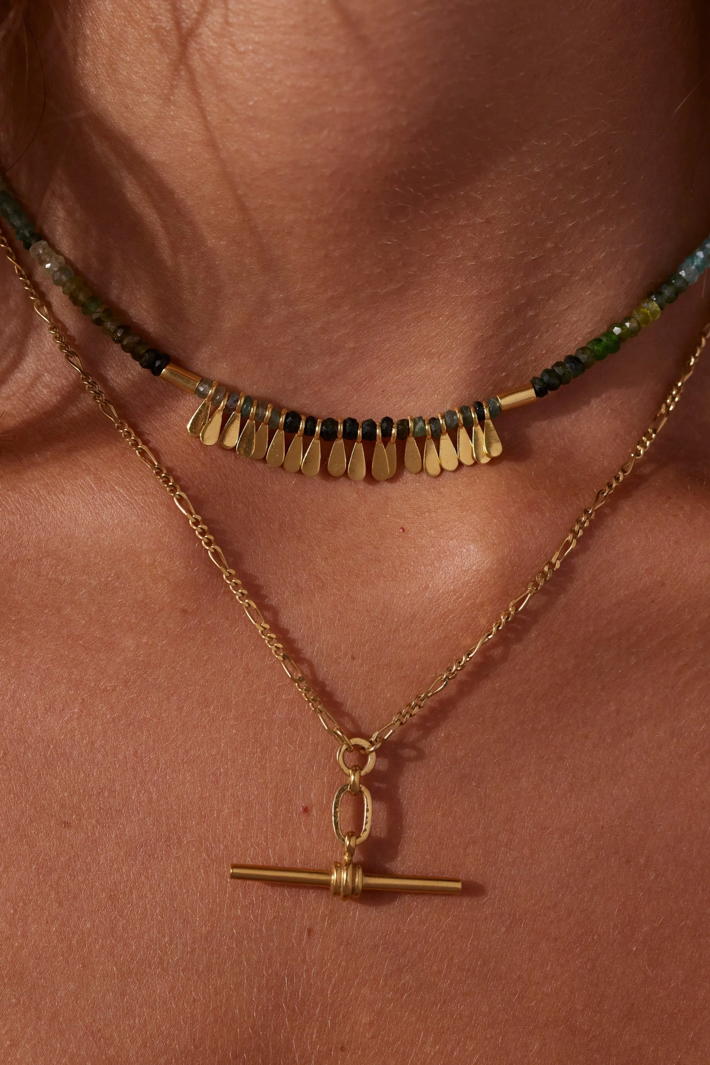Flora Tourmaline Gold Tassel Necklace