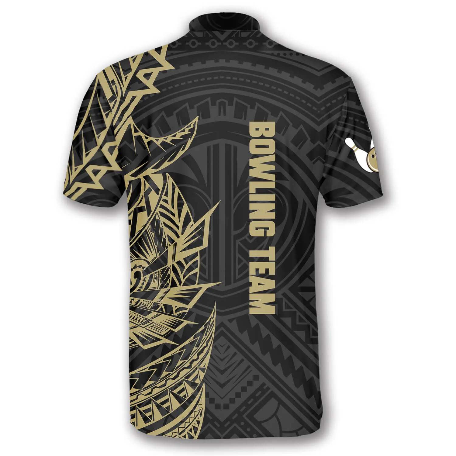 Golden Tribal Custom Bowling Jerseys for Men, Perfect Shirt for Bowling Lover, Bowling Jersey Shirt
