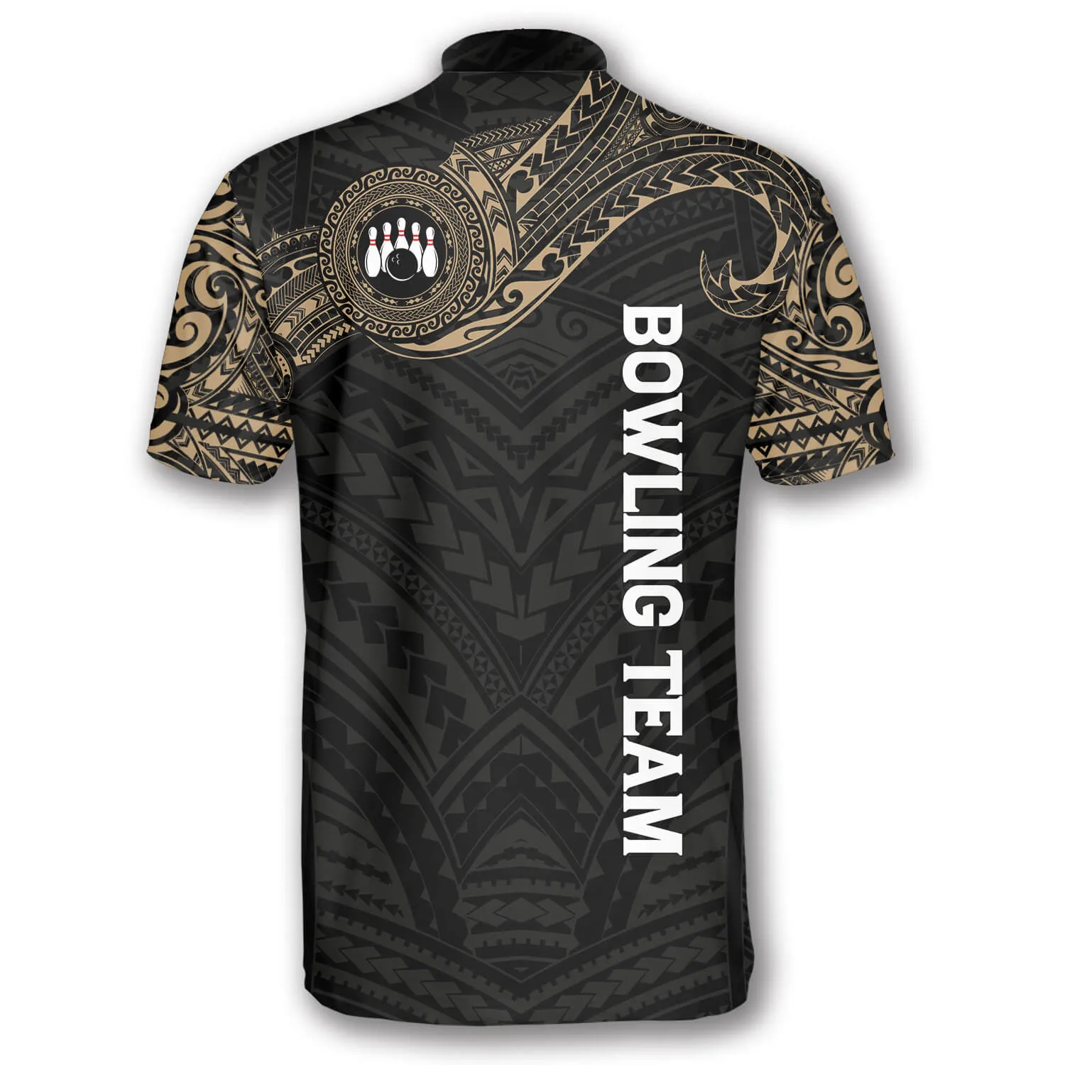 Golden Tribal Tattoo Custom Bowling Jerseys for Men, 3D All Over Print Bowling Shirt