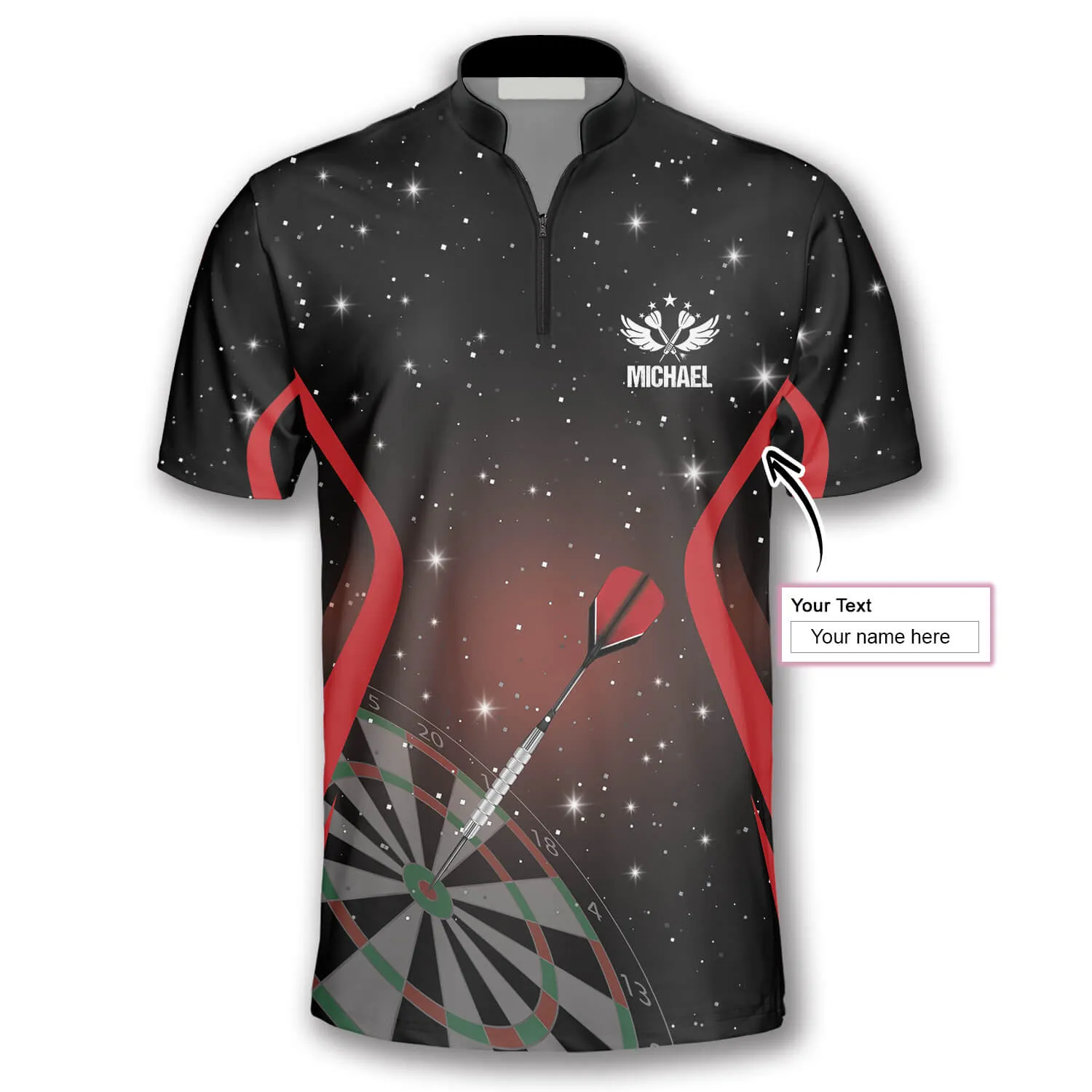 Grim Reaper Red Black Version Custom Darts Jerseys for Men, Perfect Gift for Dart Player