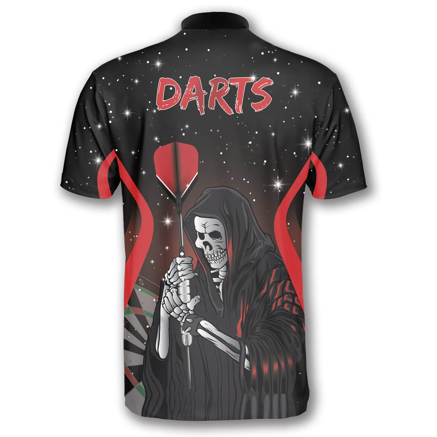 Grim Reaper Red Black Version Custom Darts Jerseys for Men, Perfect Gift for Dart Player