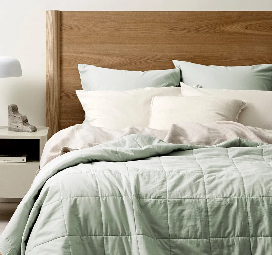 Halo Organic Cotton Coverlet Sage