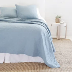 Huntington Dusty Blue Coverlets by Pom Pom at Home