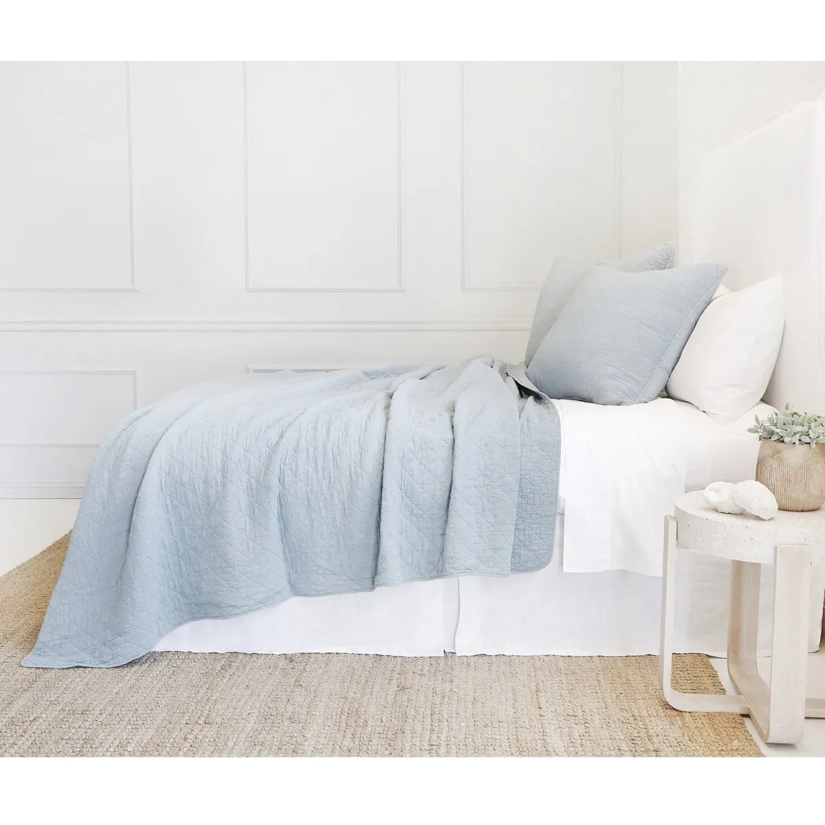 Huntington Dusty Blue Coverlets by Pom Pom at Home