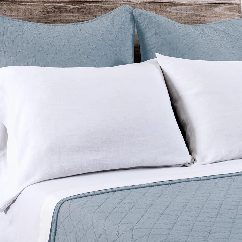 Huntington Dusty Blue Coverlets by Pom Pom at Home
