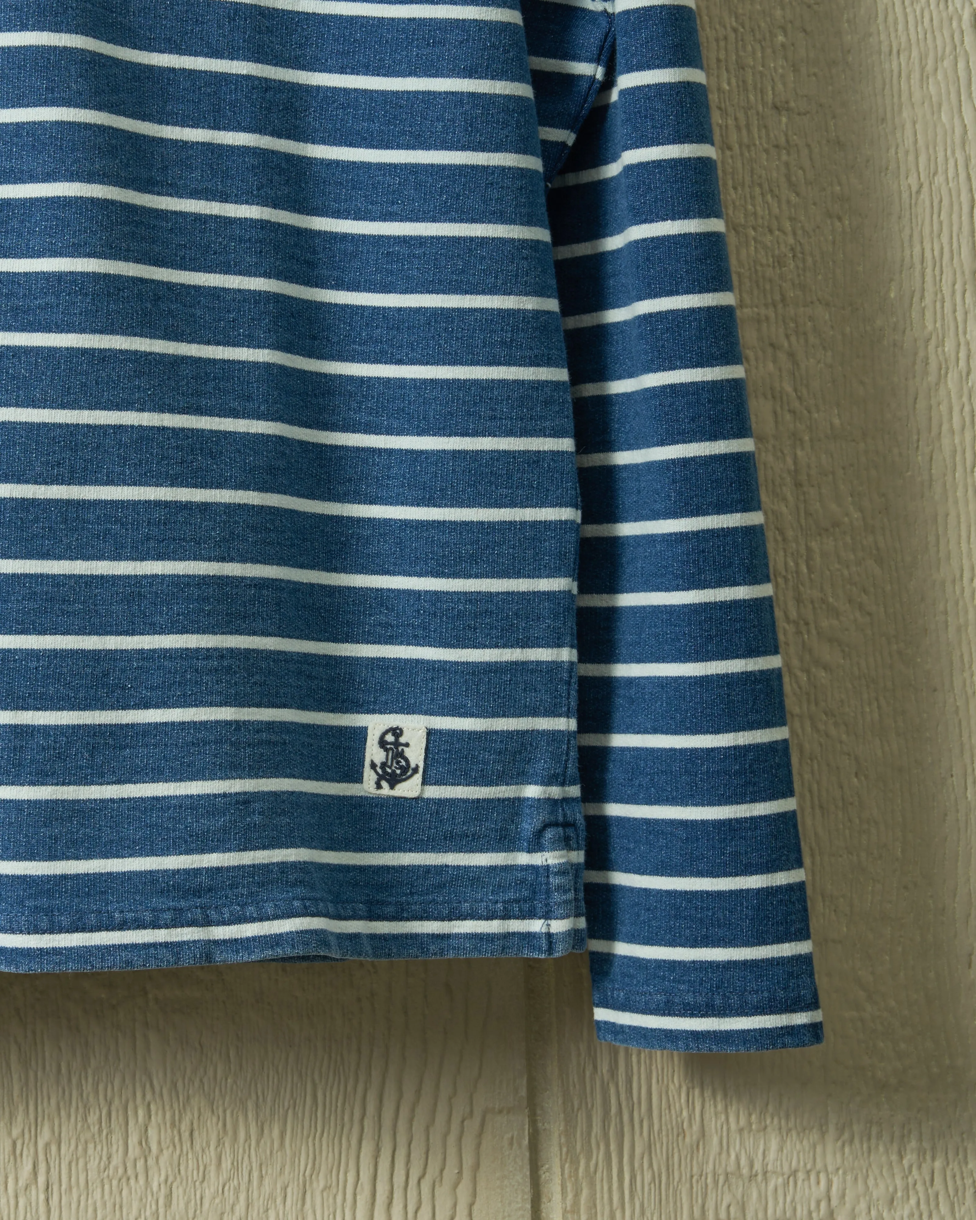 Indigo Henley in Striped Jersey