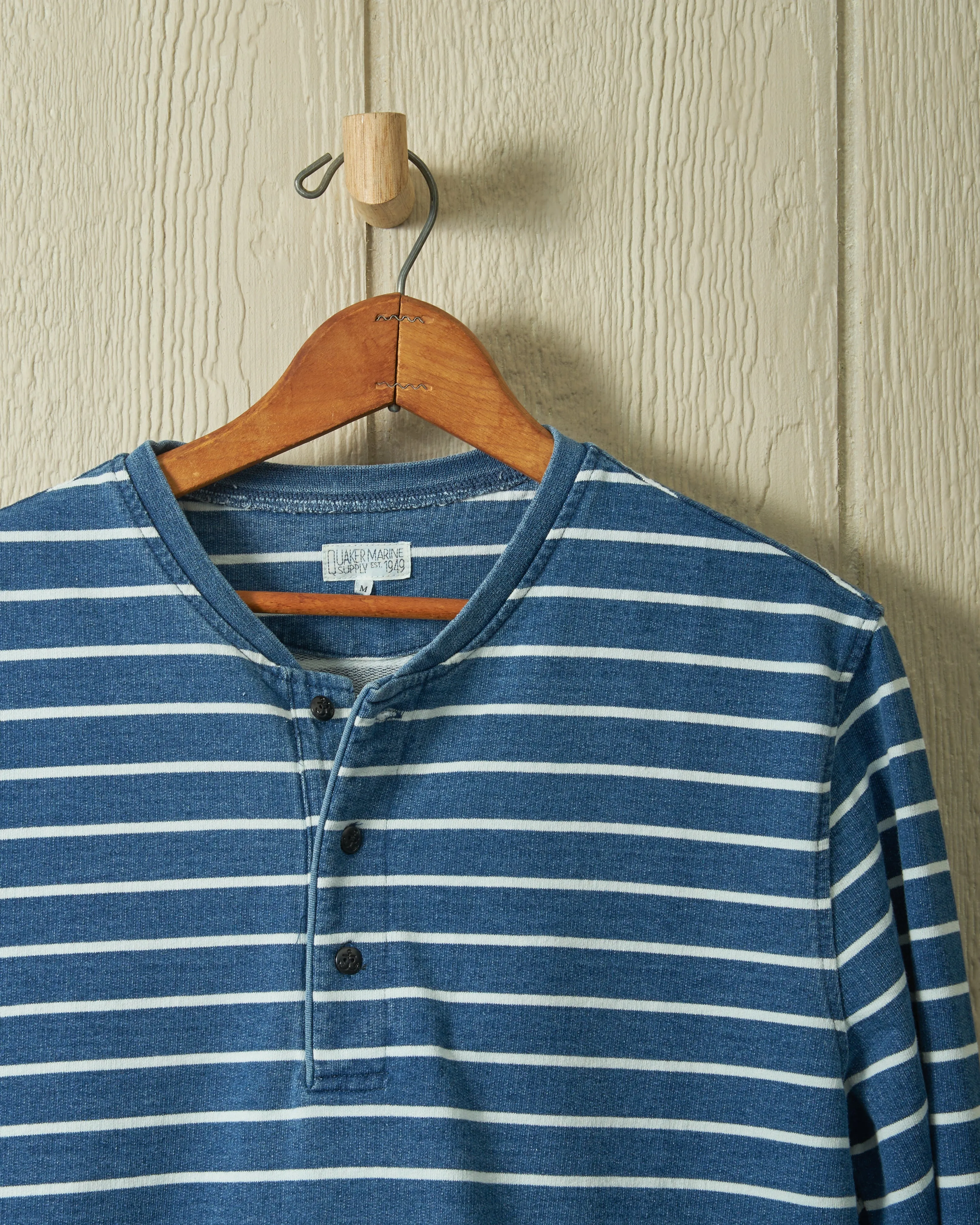 Indigo Henley in Striped Jersey