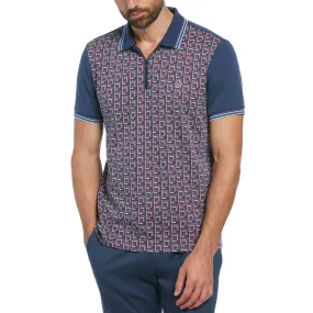 Jacquard Front 1/4 Zip Polo