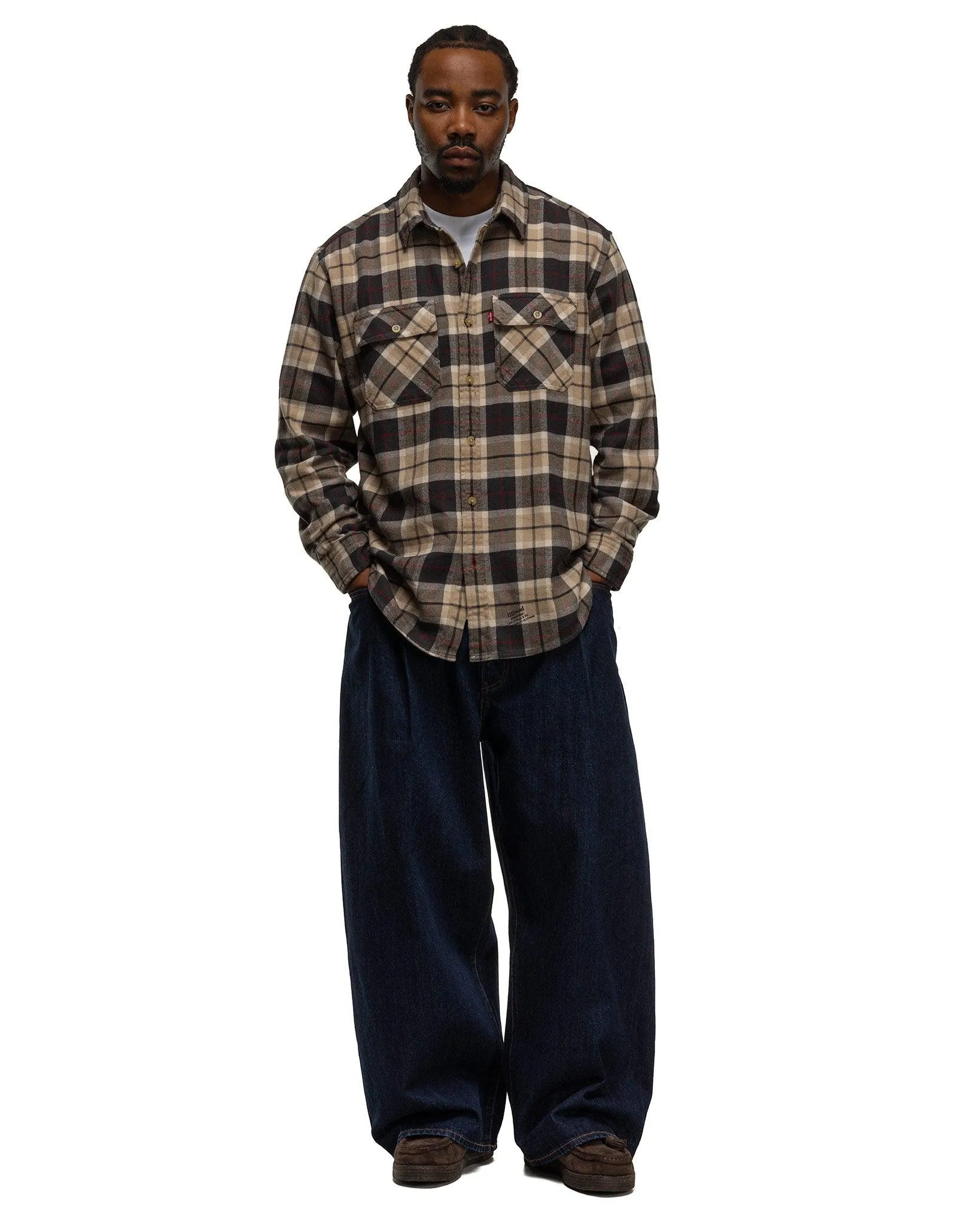 Japanese Denim Wide Leg Pleat Jeans Meadow