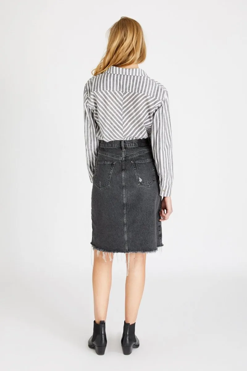 Johanna A Line Midi Skirt in Smokey Mountain