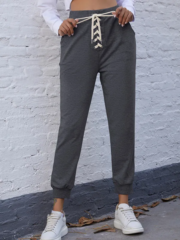 Lace Up Sweat Pants