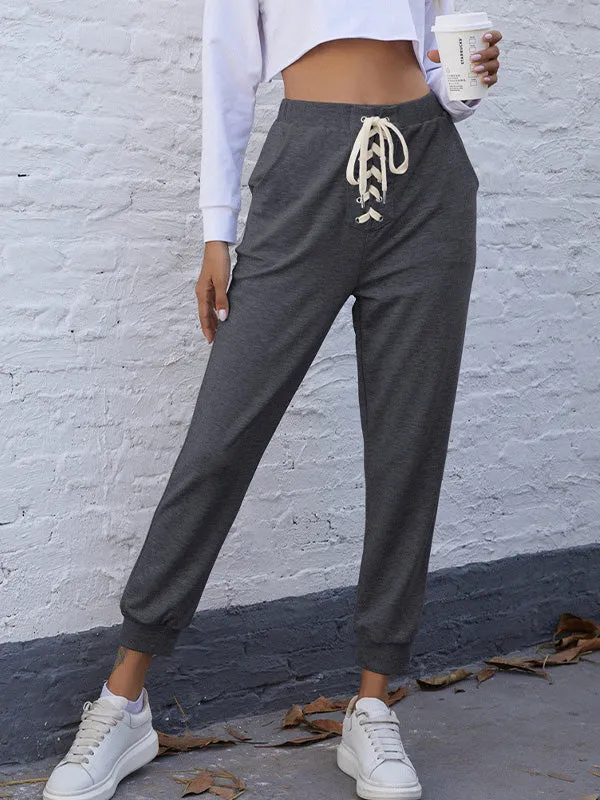 Lace Up Sweat Pants