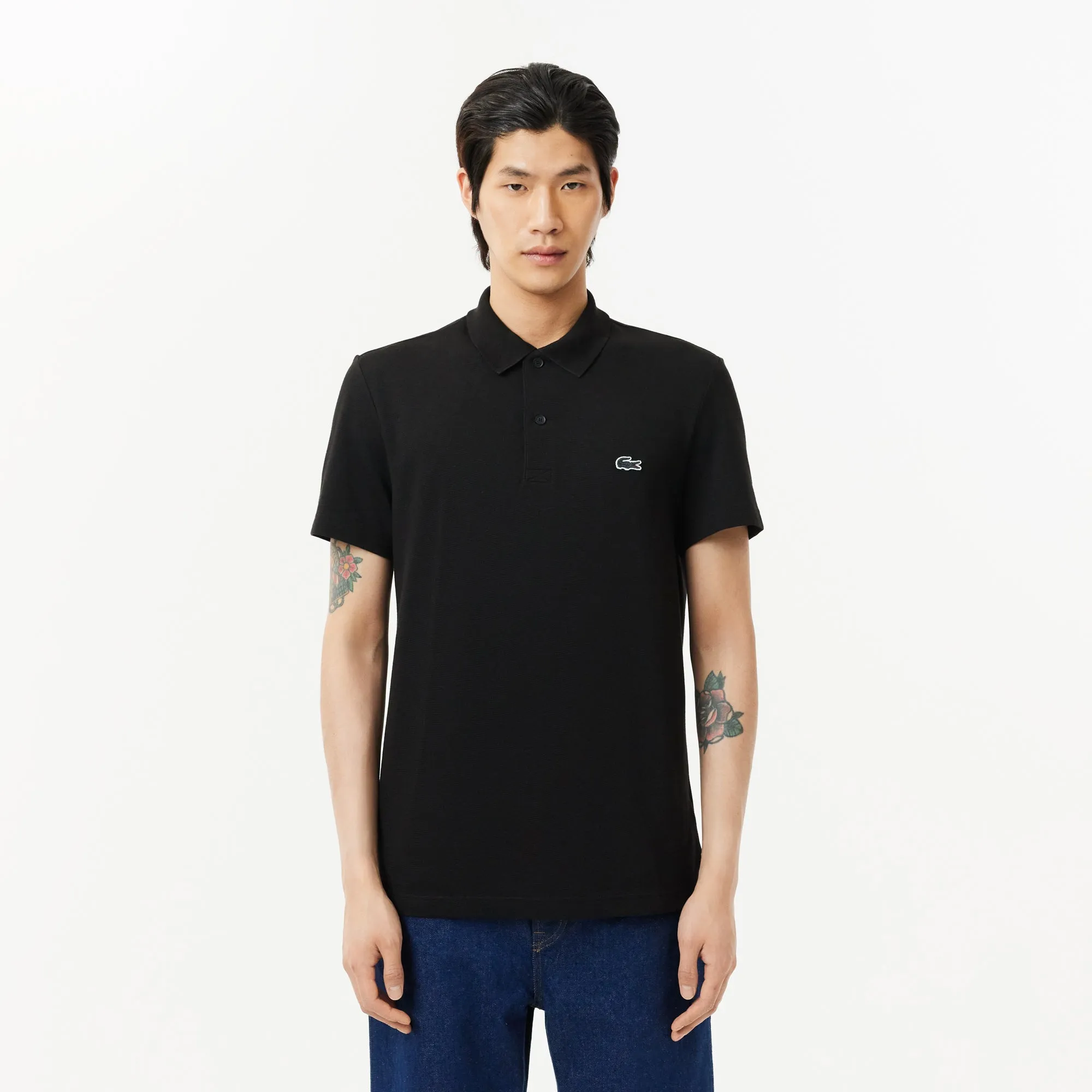 Lacoste Regular Fit Cotton Polo Shirt Black