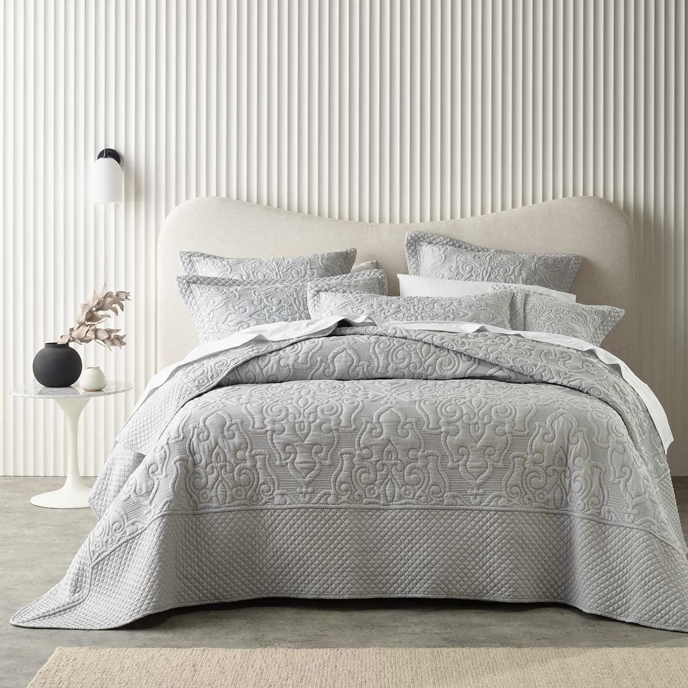 Laurent Silver Bedspread Set By Bianca