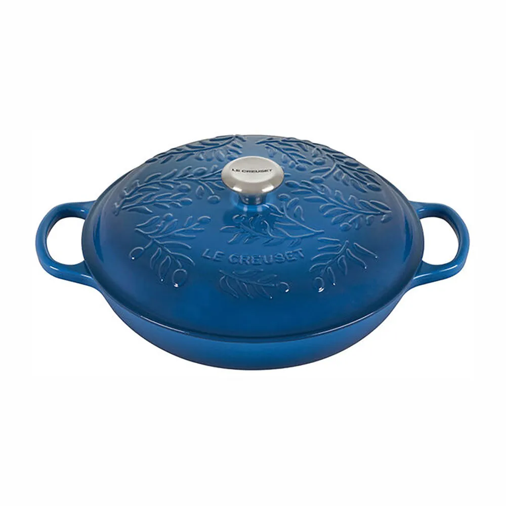 Le Creuset Olive Branch Collection 3-3/4 Quart Signature Enameled Cast Iron Braiser