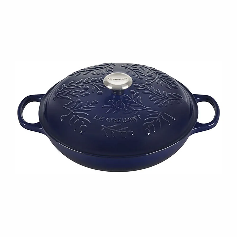 Le Creuset Olive Branch Collection 3-3/4 Quart Signature Enameled Cast Iron Braiser