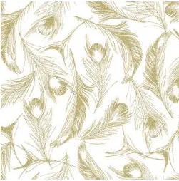 Magnificent Peacock Opulent Feather White Yardage