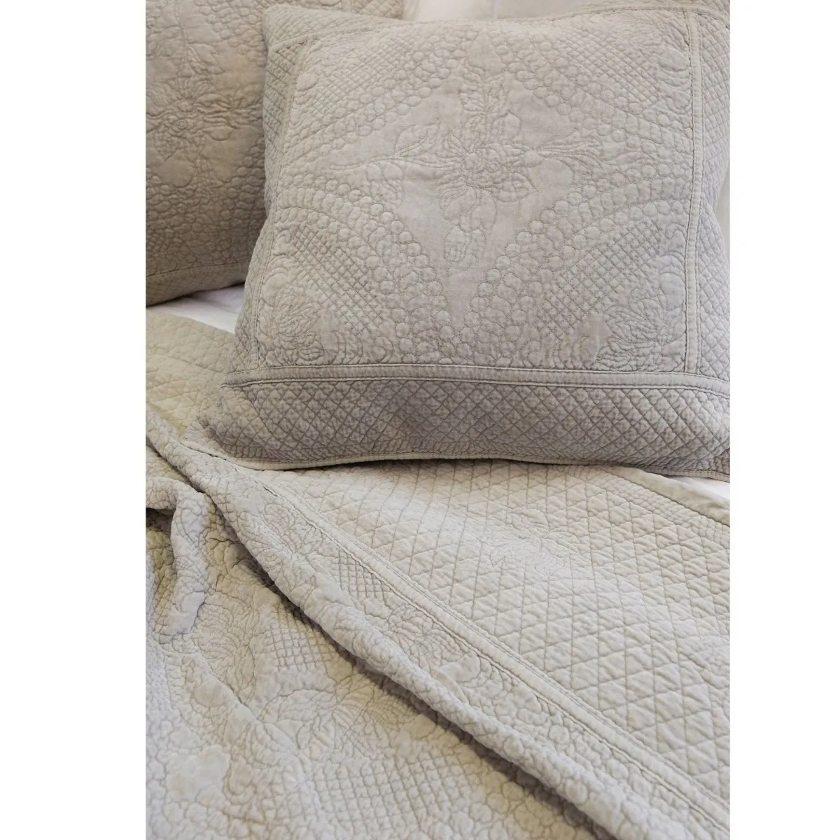 Marseille Taupe Coverlet Collection by Pom Pom at Home
