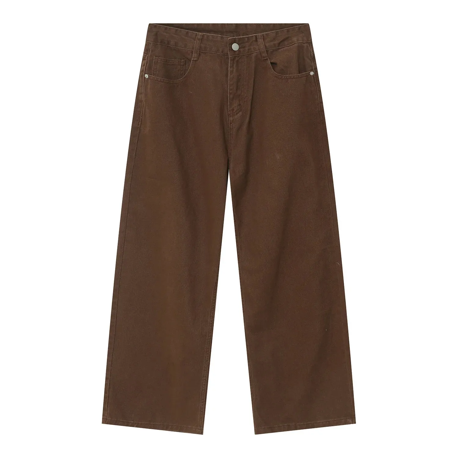 Men Fashion Straight Loose Jeans Korean Style Mid High Denim Summer Versatile Wide Leg Trousers Male Street 9A8929