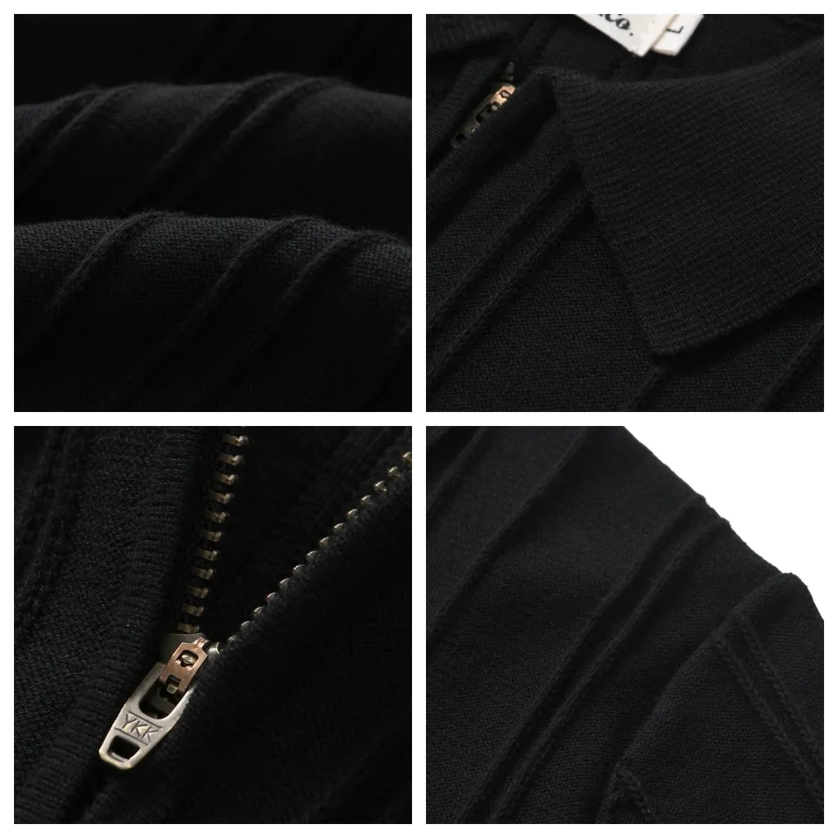 Men's Ribbed Zip Placket Polo Shirt