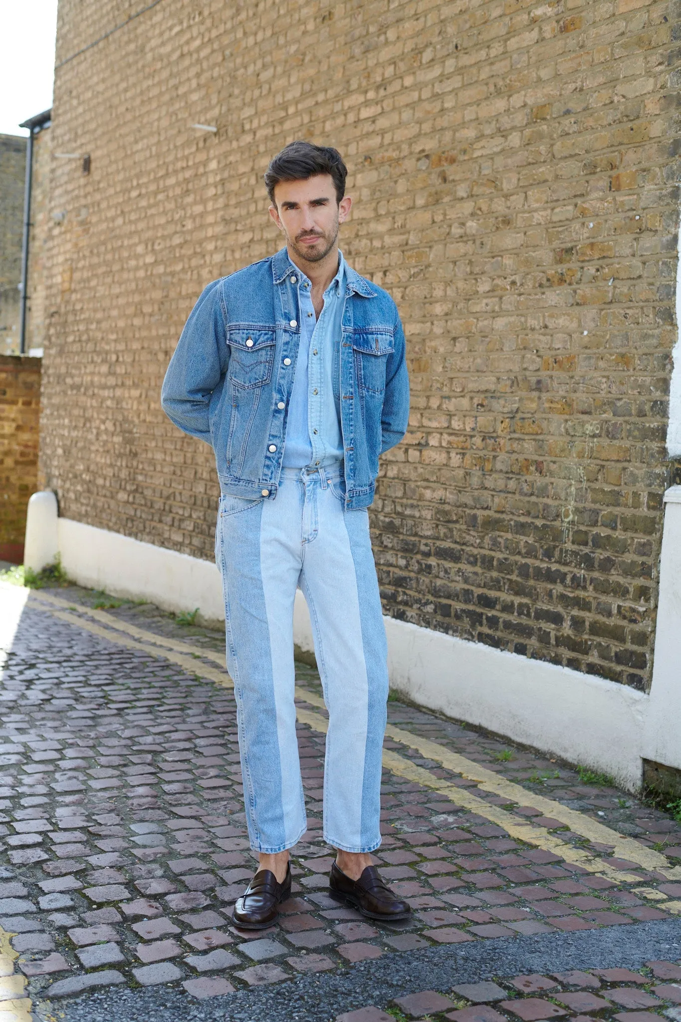 Men's Stovepipe Jean Light Blue