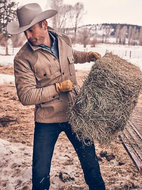 Men's Wrangler Corduroy Yoke Lined Barn Coat in Cathay Spice