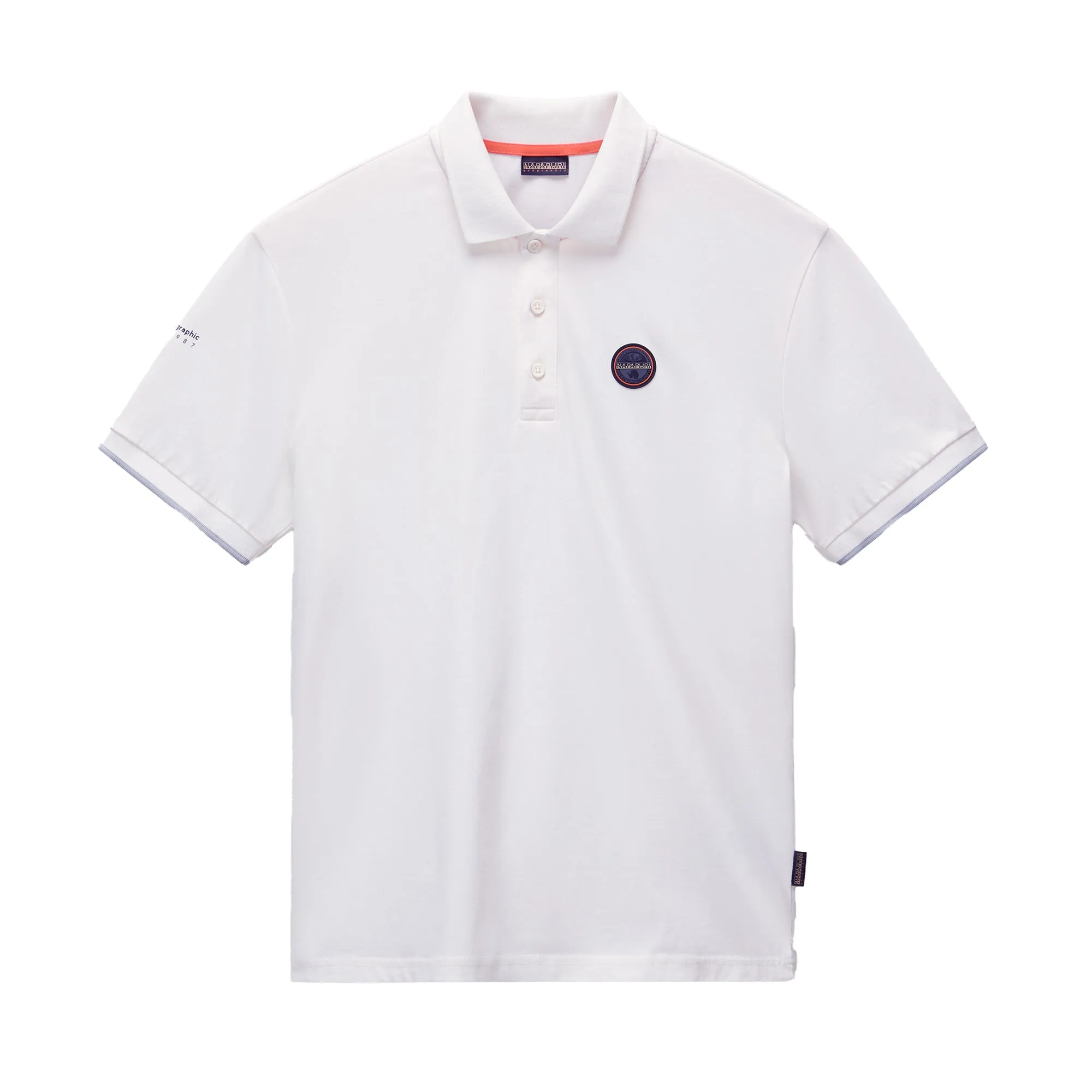 Napapijri E Badge Polo Shirt White Heron