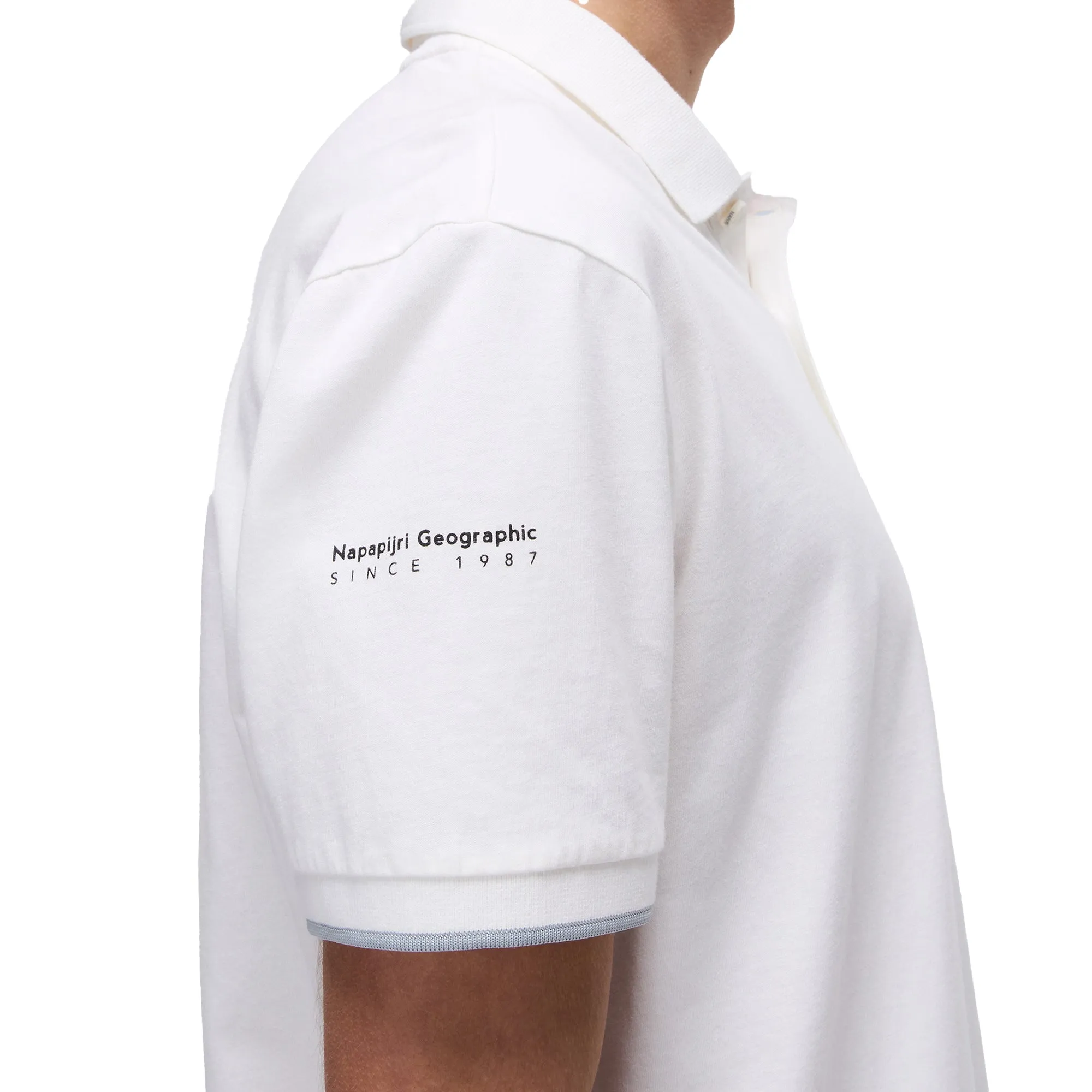 Napapijri E Badge Polo Shirt White Heron