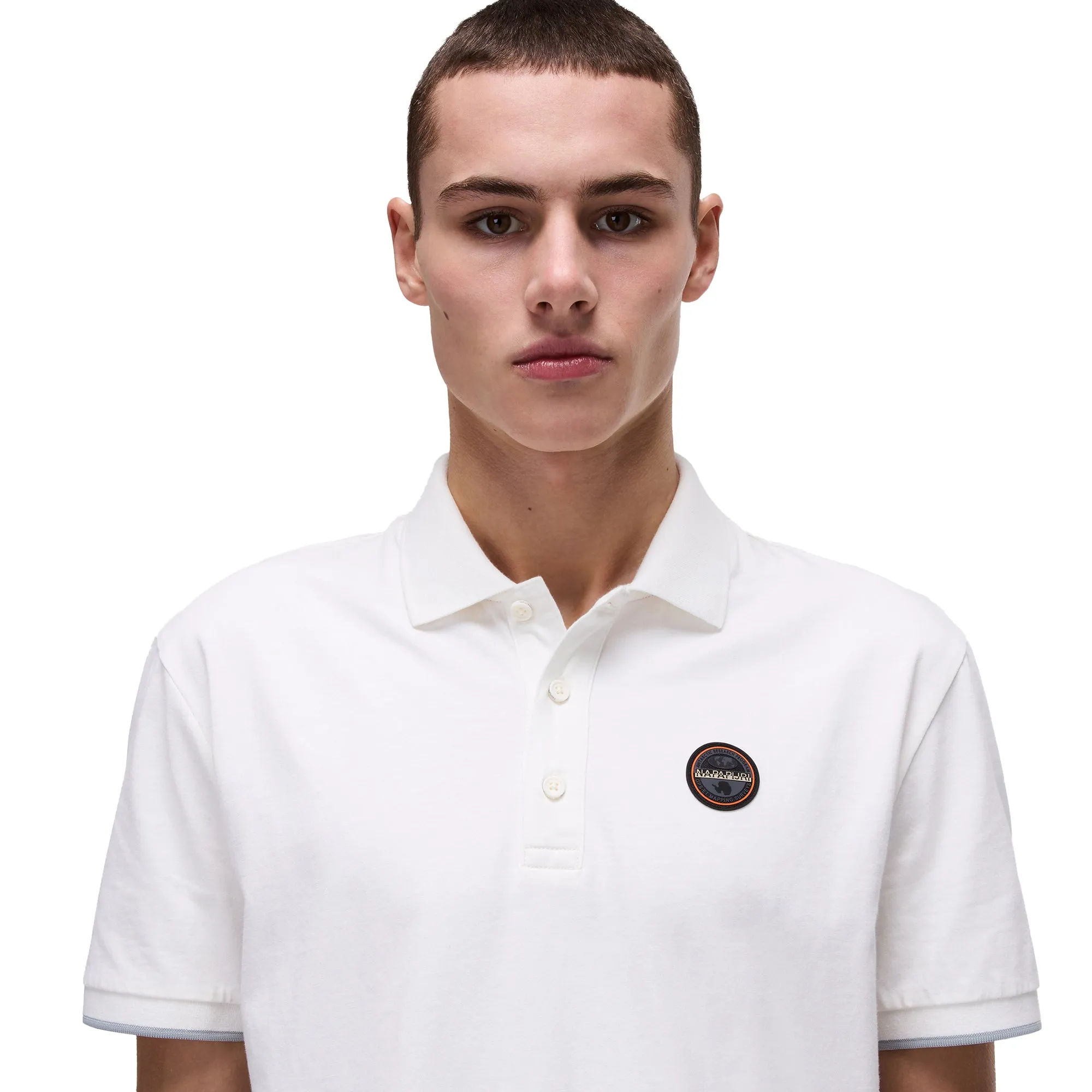 Napapijri E Badge Polo Shirt White Heron