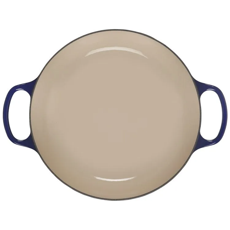 Olive Branch Collection 3.5-Quart Cast Iron Braiser with Embossed Lid and Stainless Steel Knob - Indigo - OPEN BOX