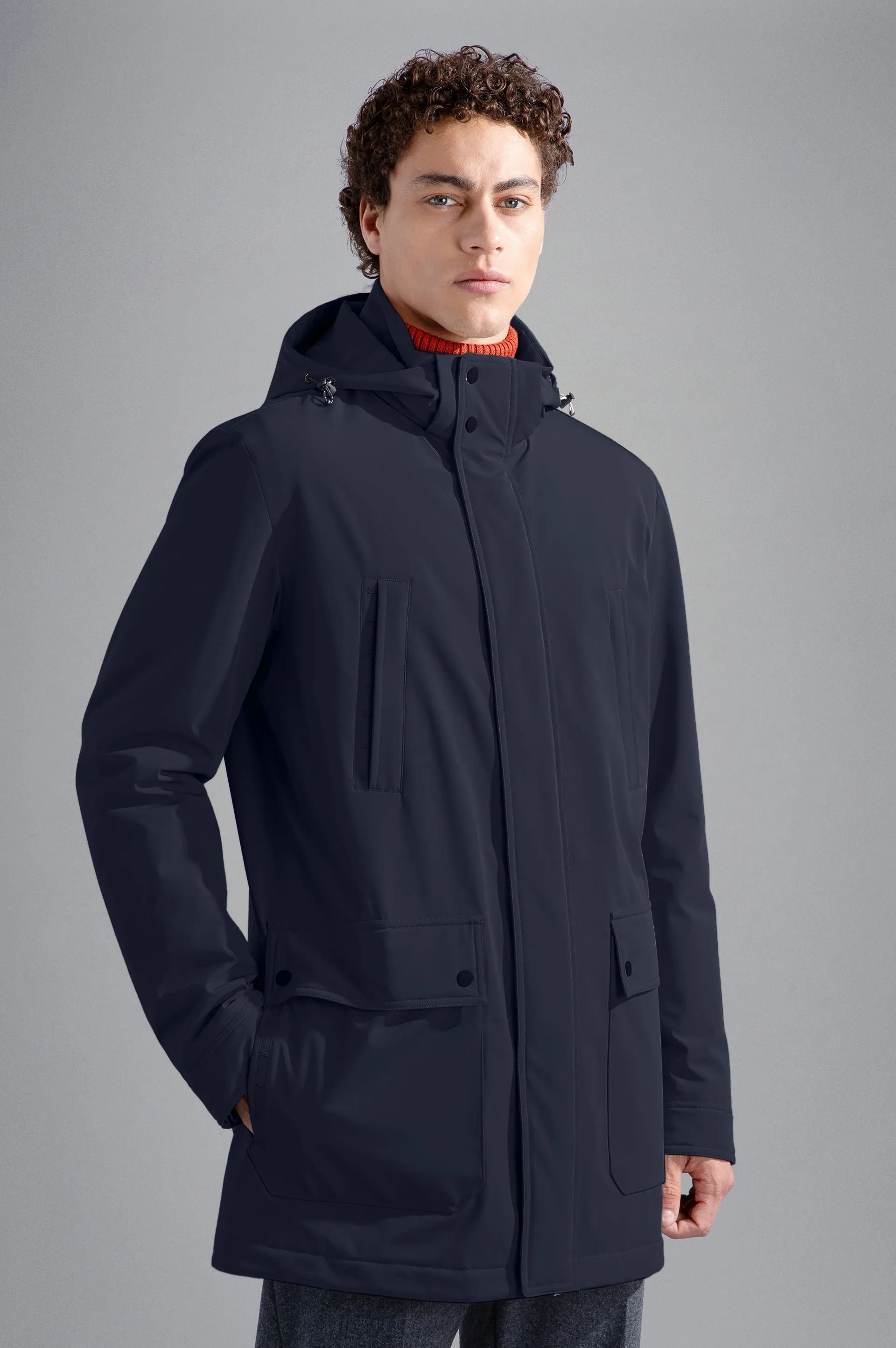 Paul & Shark Typhoon RE-4X4 Stretch Car Coat with Logo Tape | Navy