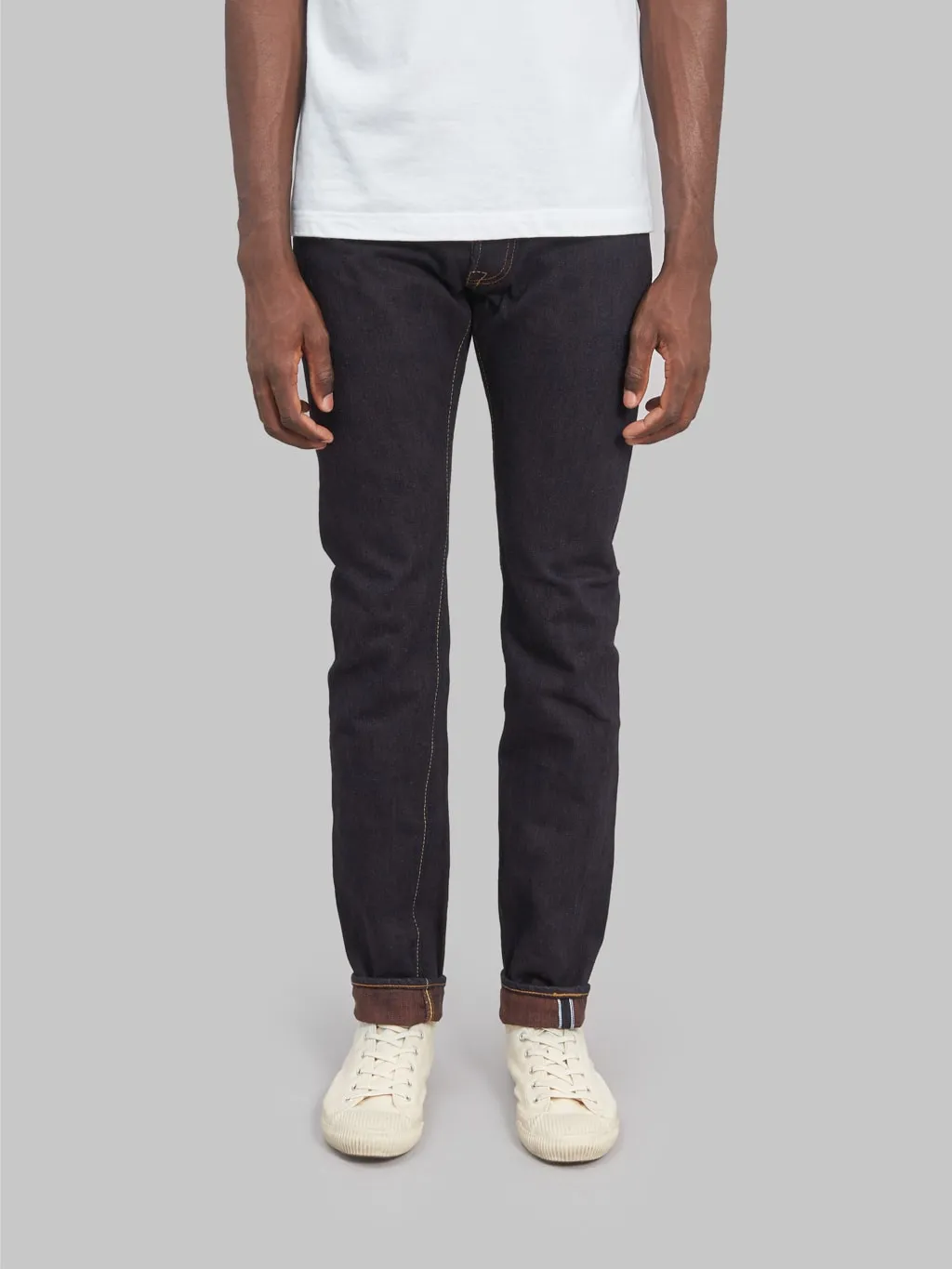 Pure Blue Japan PER-EX-013-ID "Indigo x Persimmon Extra Slub" 15oz Slim Tapered Jeans