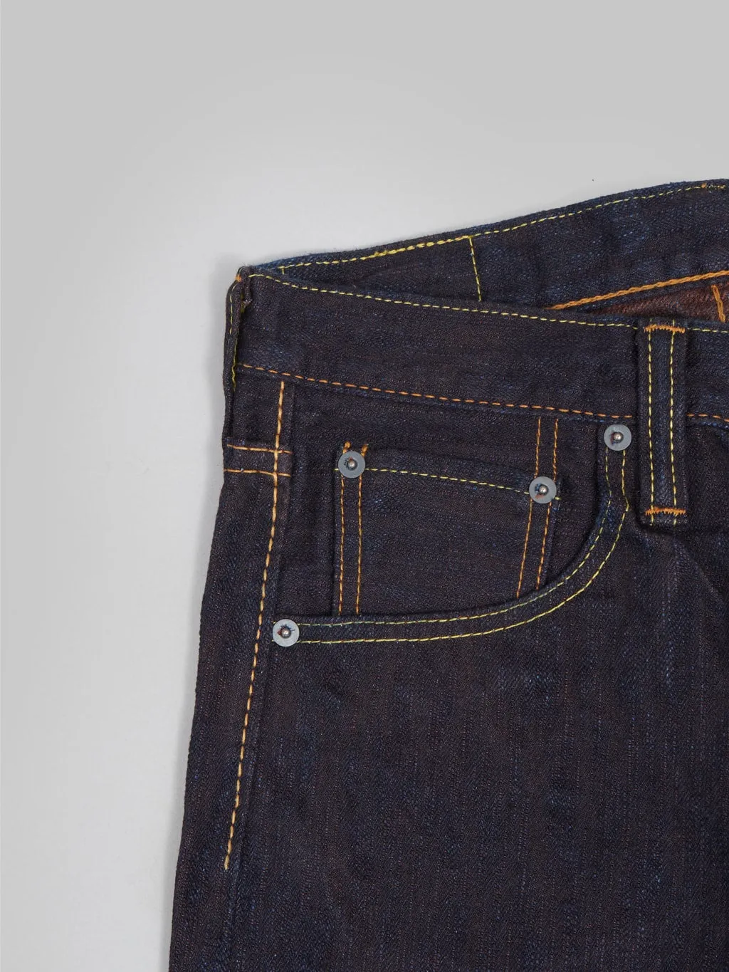 Pure Blue Japan PER-EX-013-ID "Indigo x Persimmon Extra Slub" 15oz Slim Tapered Jeans