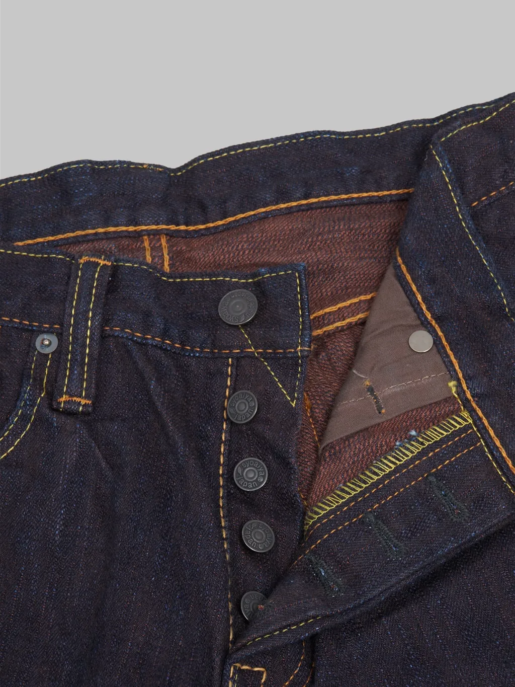 Pure Blue Japan PER-EX-013-ID "Indigo x Persimmon Extra Slub" 15oz Slim Tapered Jeans