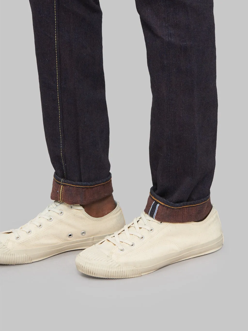 Pure Blue Japan PER-EX-013-ID "Indigo x Persimmon Extra Slub" 15oz Slim Tapered Jeans
