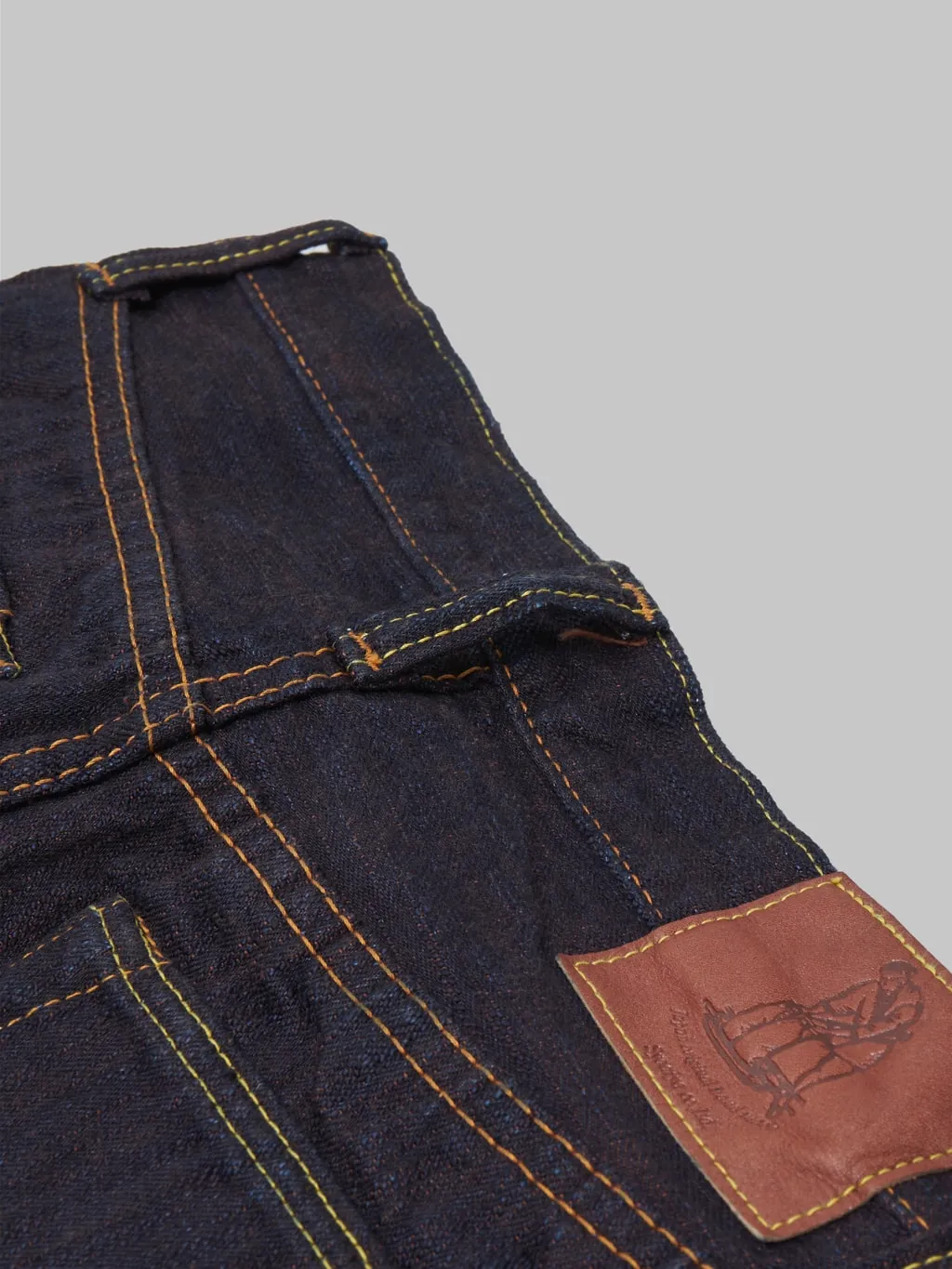 Pure Blue Japan PER-EX-013-ID "Indigo x Persimmon Extra Slub" 15oz Slim Tapered Jeans