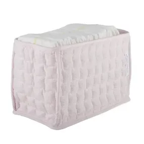 Quilted Nappy Basket - Cotton Pink