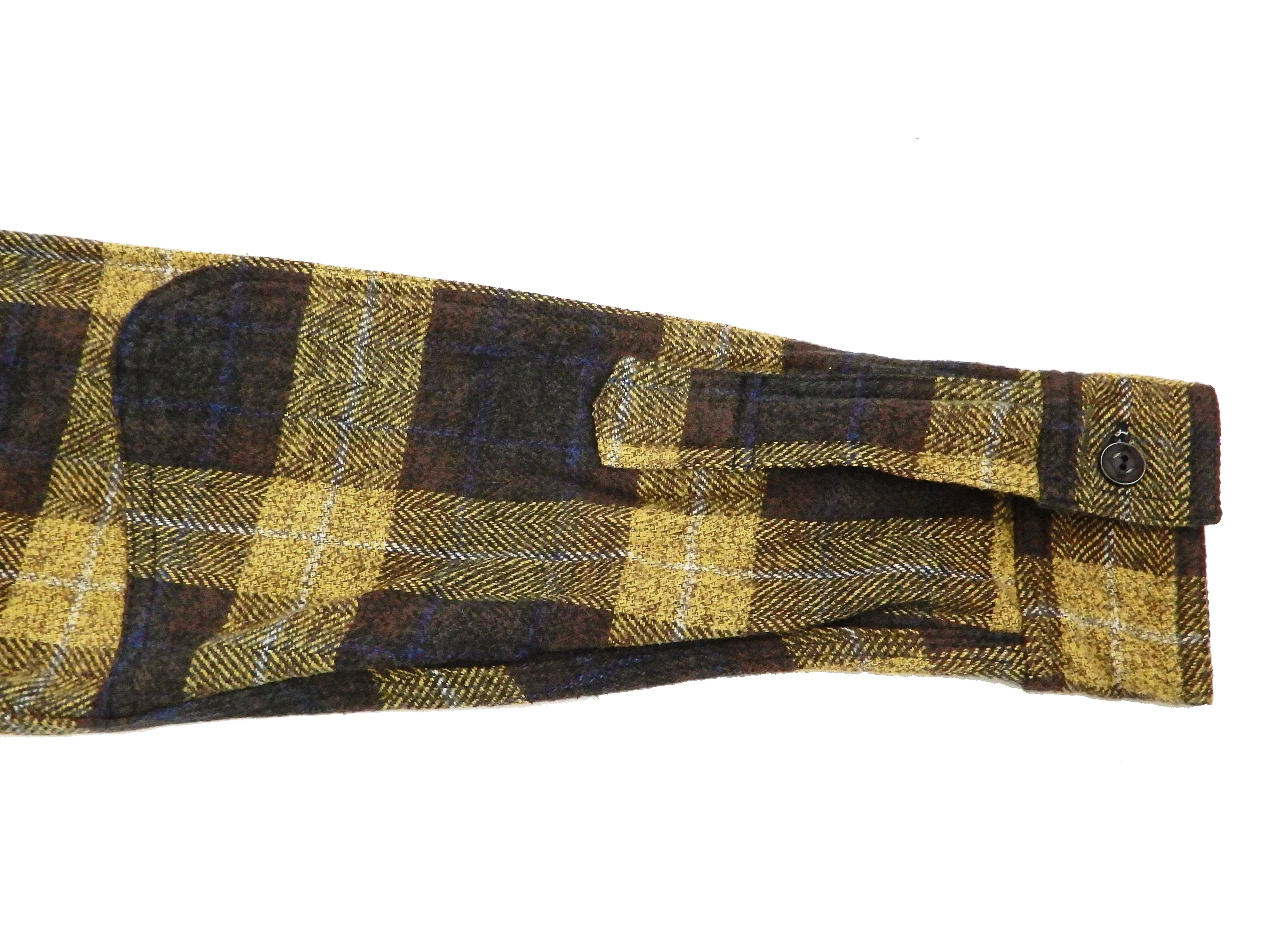 Samurai Jeans Plaid Flannel Shirt Men's Checked Long Sleeve Work Shirt SNL20-01 Yellow