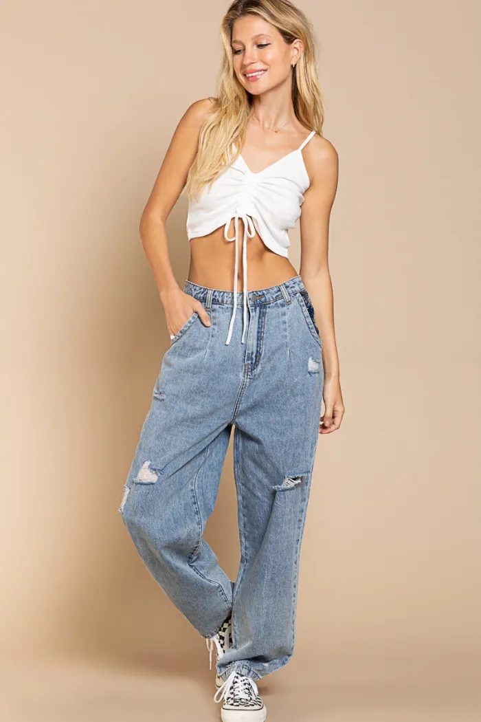 Sequin Detail Relaxed Denim Jeans