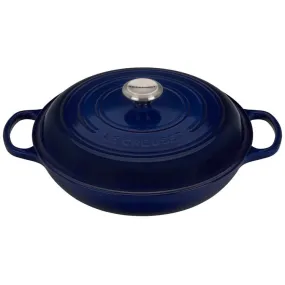 Signature 3.5-Quart Cast Iron Braiser with Stainless Steel Knob - Indigo